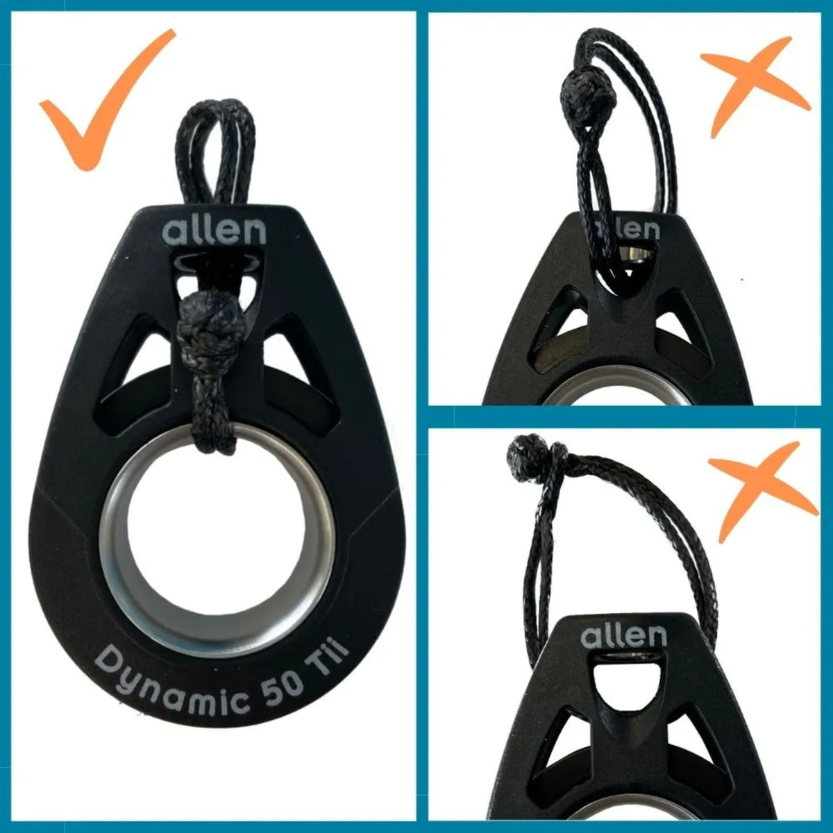 Allen Dynamic 20mm Enkelblock Ti-lite med Dyneema Schackel