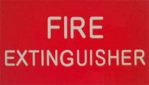 Glowfast Etikett liten ´Fire Extinguisher´