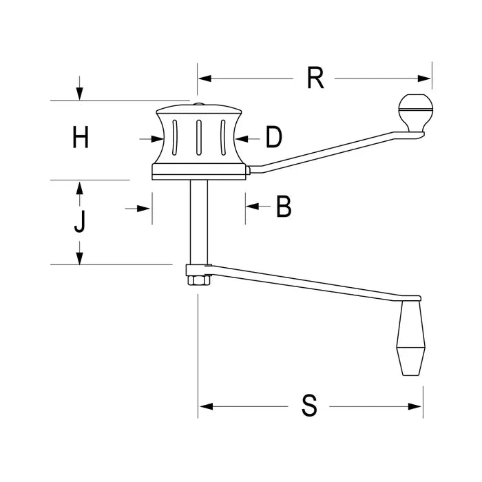 Andersen 102 Classic Underdragen Winch, 100mm axel