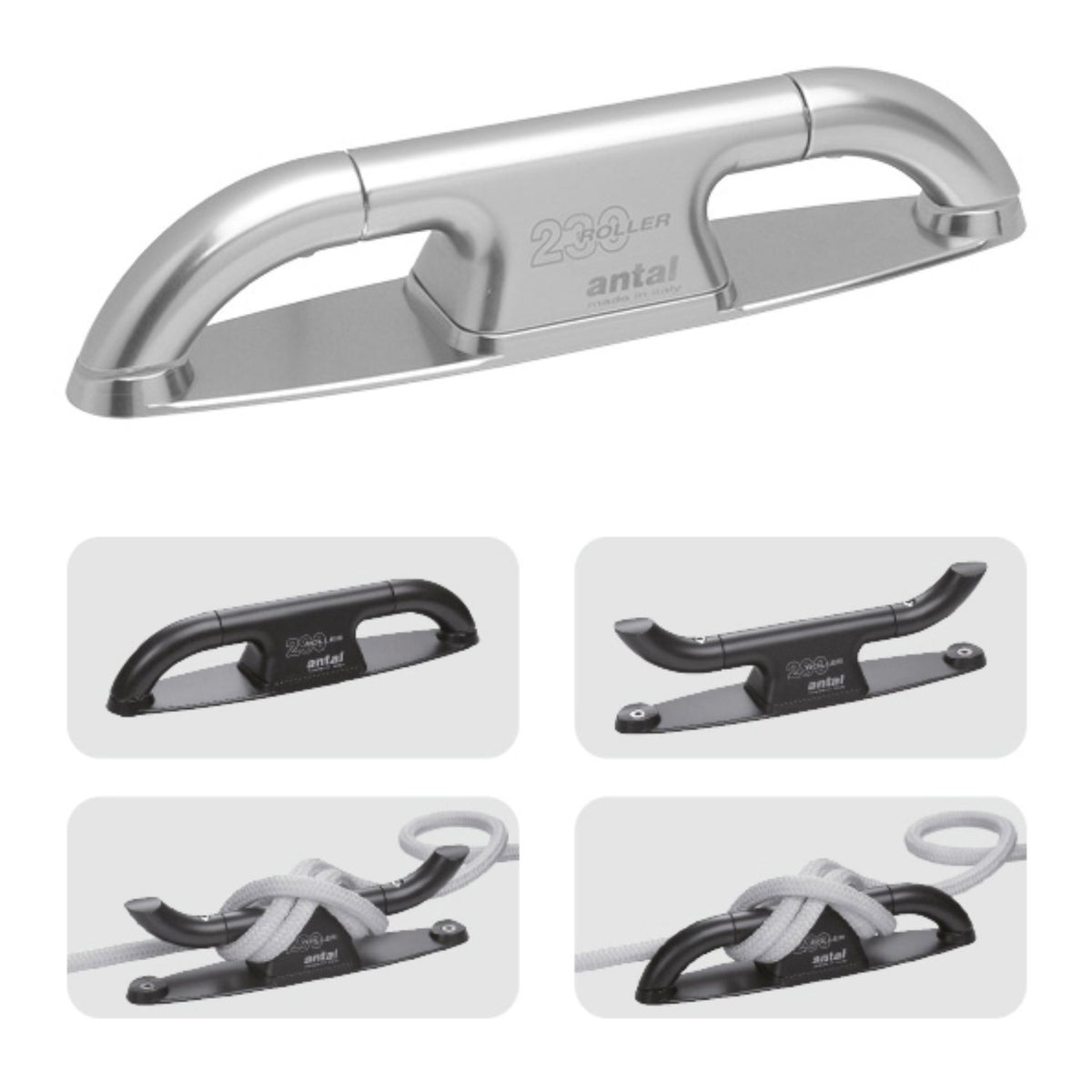 Antal Roller Knap 232 mm, Silver