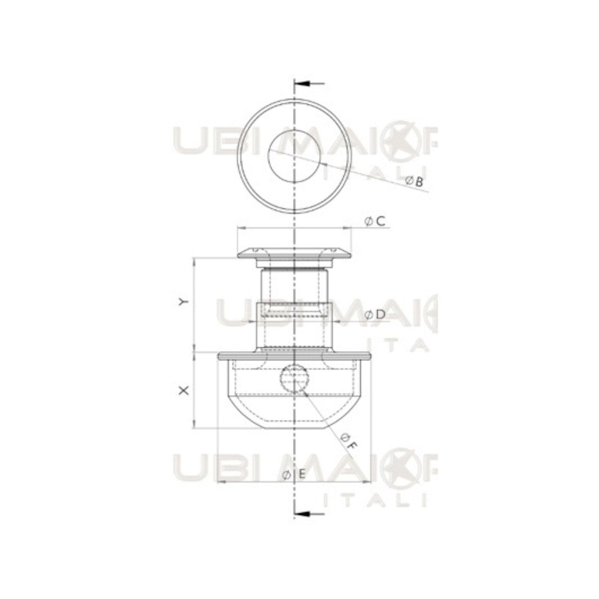 UBI Maior Soft Padeye, 20-30 mm däck, 1000 kg
