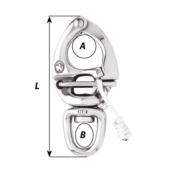 Wichard Quick Release Skothake High Load 80mm, Stort öga