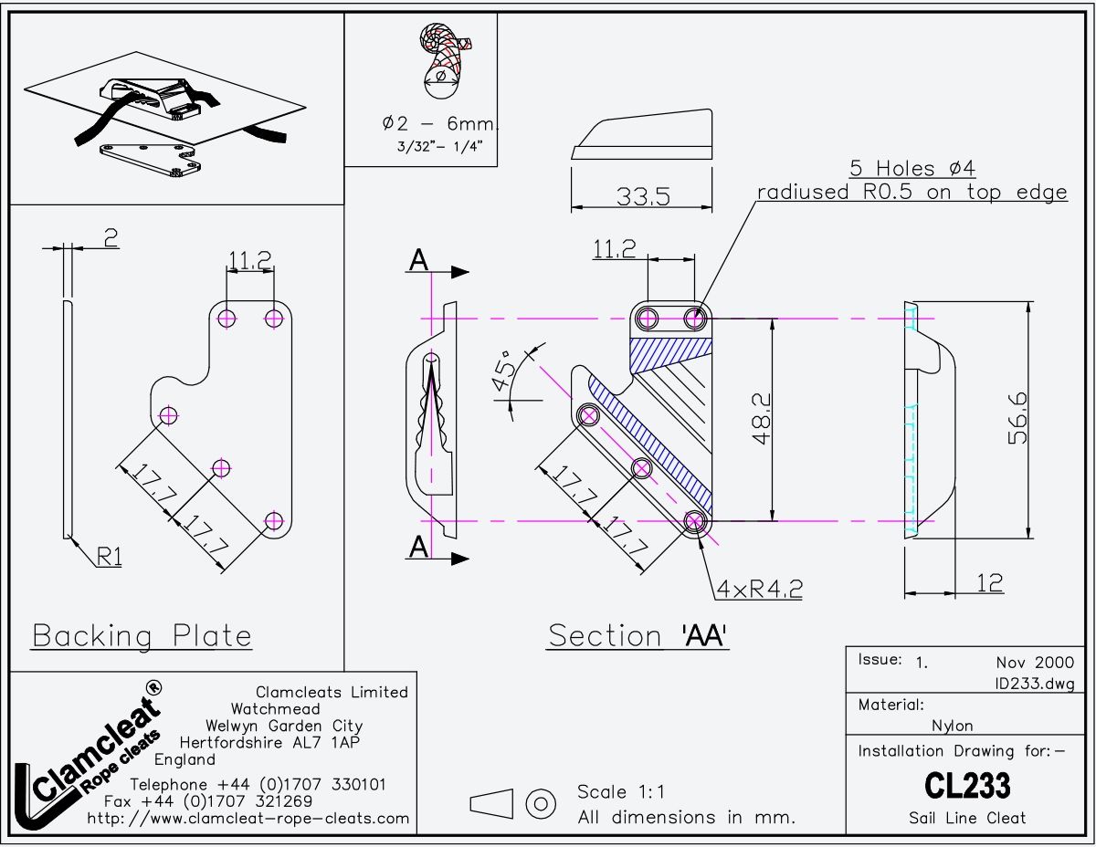 Clamcleat Segellik-cleat