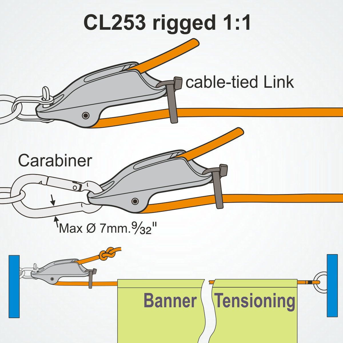 Clamcleat Trapeze & Vang Cleat, Anodiserad