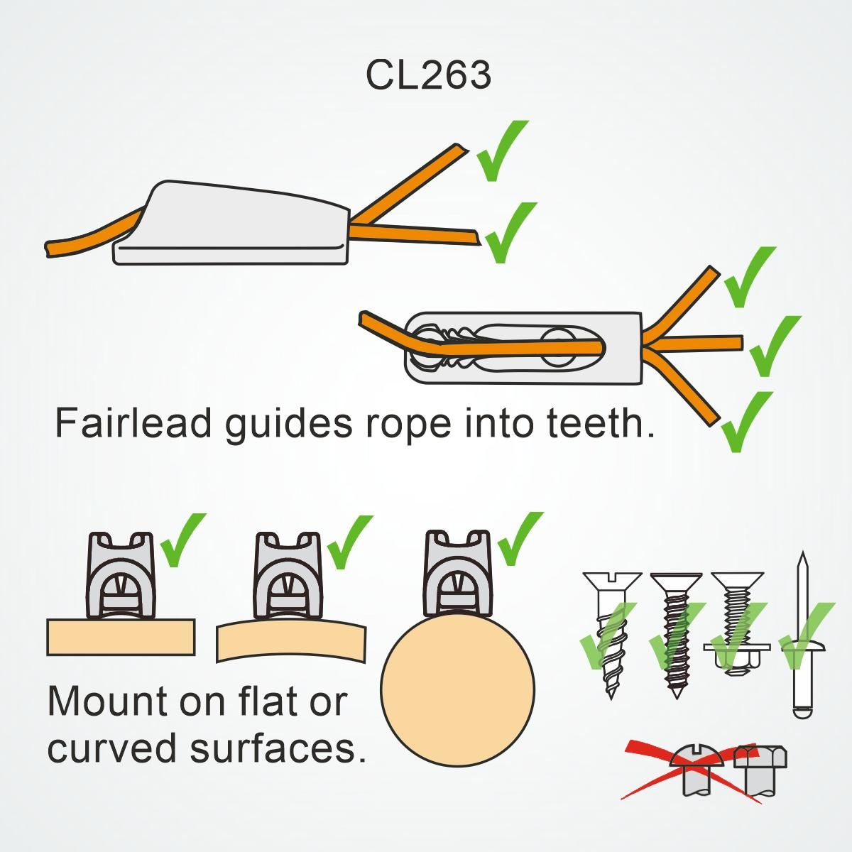 Clamcleat Micro Cleat Nylon Svart
