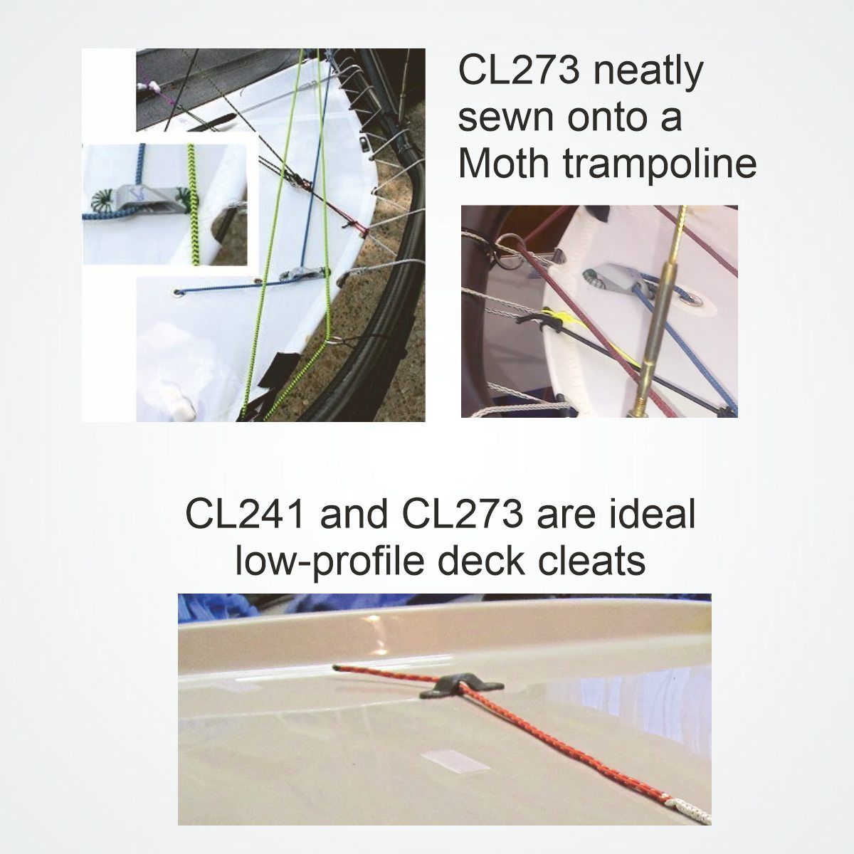 Clamcleat Racing Sail Line Cleat (Styrbord), Anodiserad