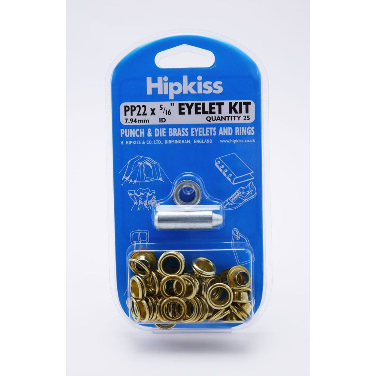 Hipkiss Öljett Set, storlek 22 (8mm hål)