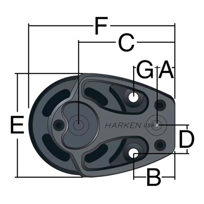 Harken 75 mm Black Magic Kindblock, med lås