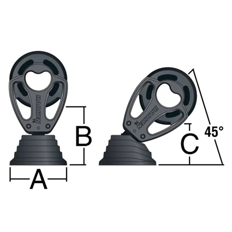 Harken 57 mm Black Magic Block Enkel Stand-Up