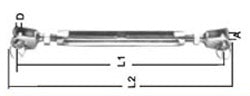 Marinbox Vantskruv M10 Gaffel/Gaffel