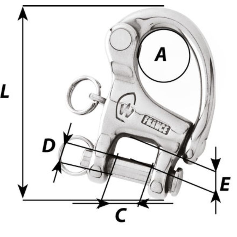 Wichard Skothake High Load 52mm, Clevis Pin